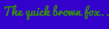 Image with Font Color 339900 and Background Color 3300CC